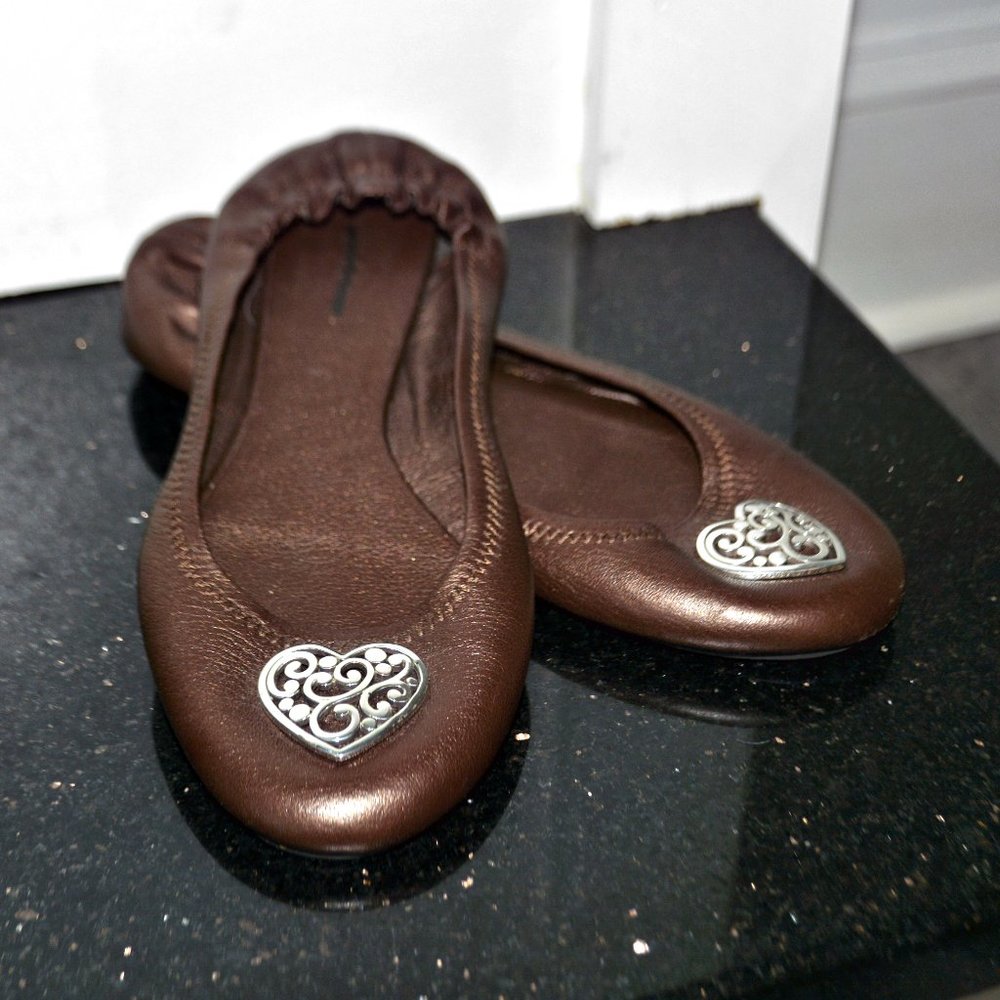 BRIGHTON Heart Leather Ballet Flats